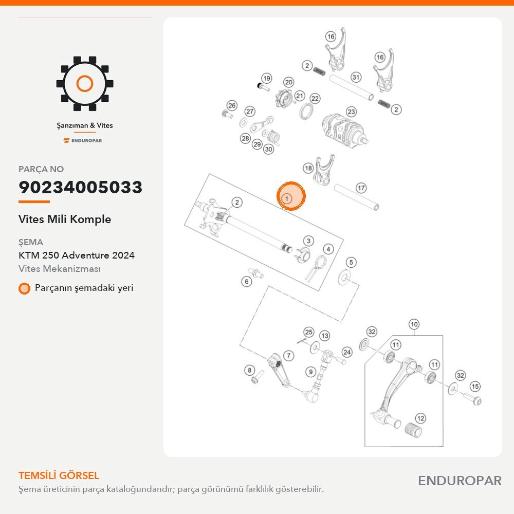 Vites Mili Komple 90234005033 parça şeması
