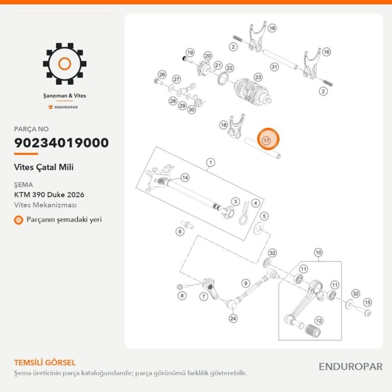 Vites Çatal Mili 90234019000 parça şeması