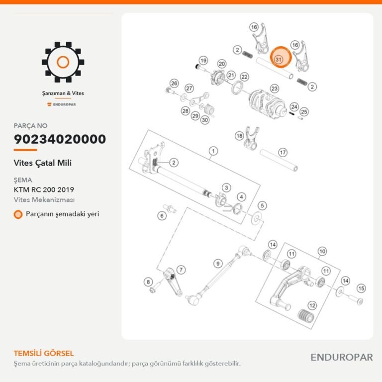 Vites Çatal Mili 90234020000 parça şeması
