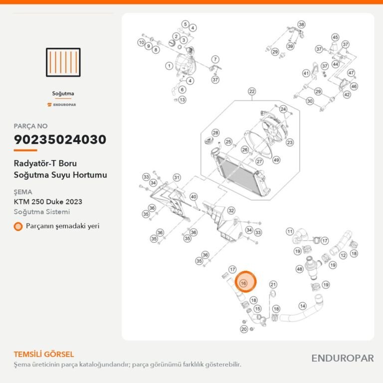 Radyatör-T Boru Soğutma Suyu Hortumu 90235024030 parça şeması