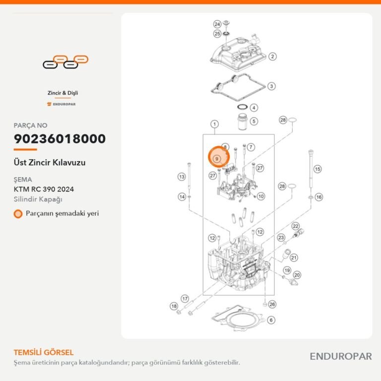 Üst Zincir Kılavuzu 90236018000 parça şeması
