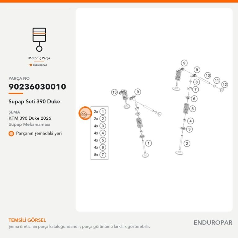 Supap Seti 390 Duke 90236030010 parça şeması
