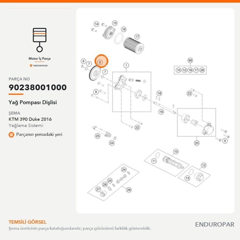 Yağ Pompası Dişlisi 90238001000 parça şeması