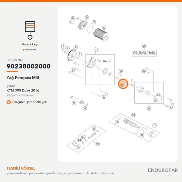 Yağ Pompası Mili 90238002000 parça şeması
