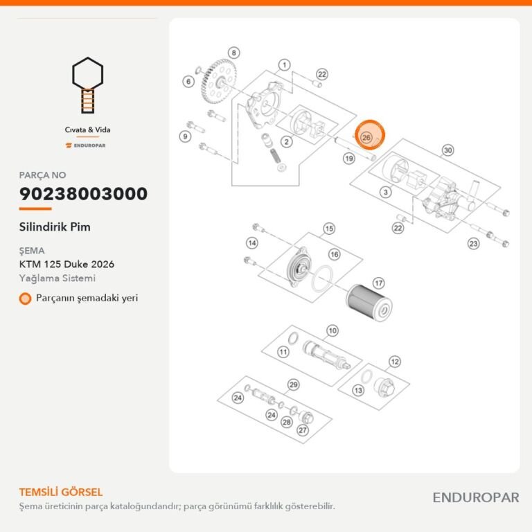 Silindirik Pim 90238003000 parça şeması