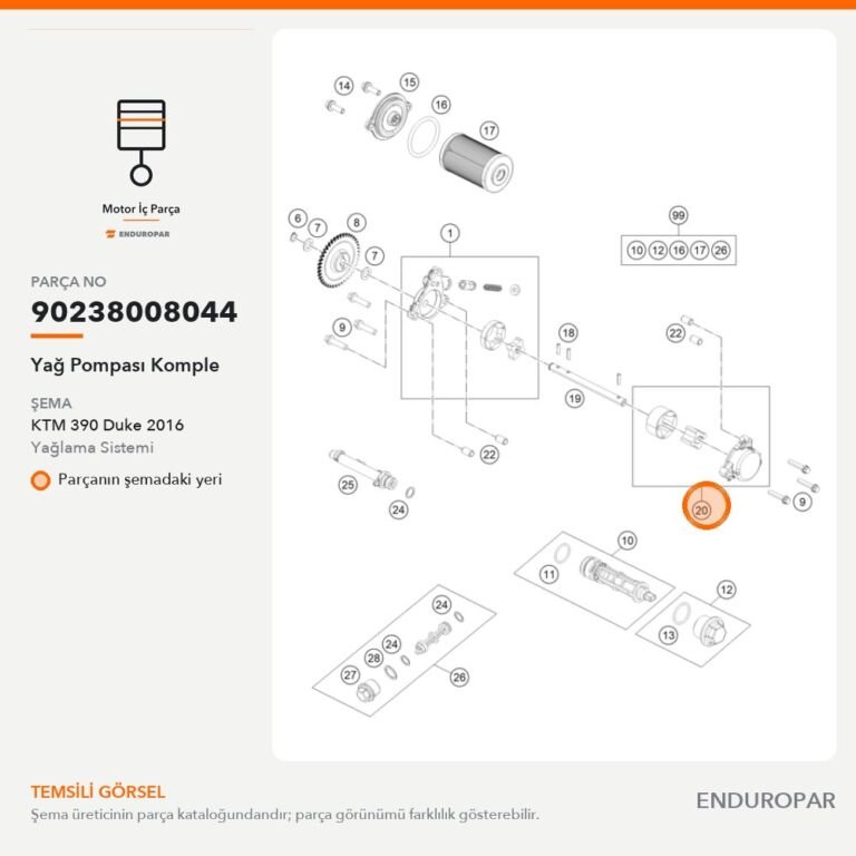 Yağ Pompası Komple 90238008044 parça şeması