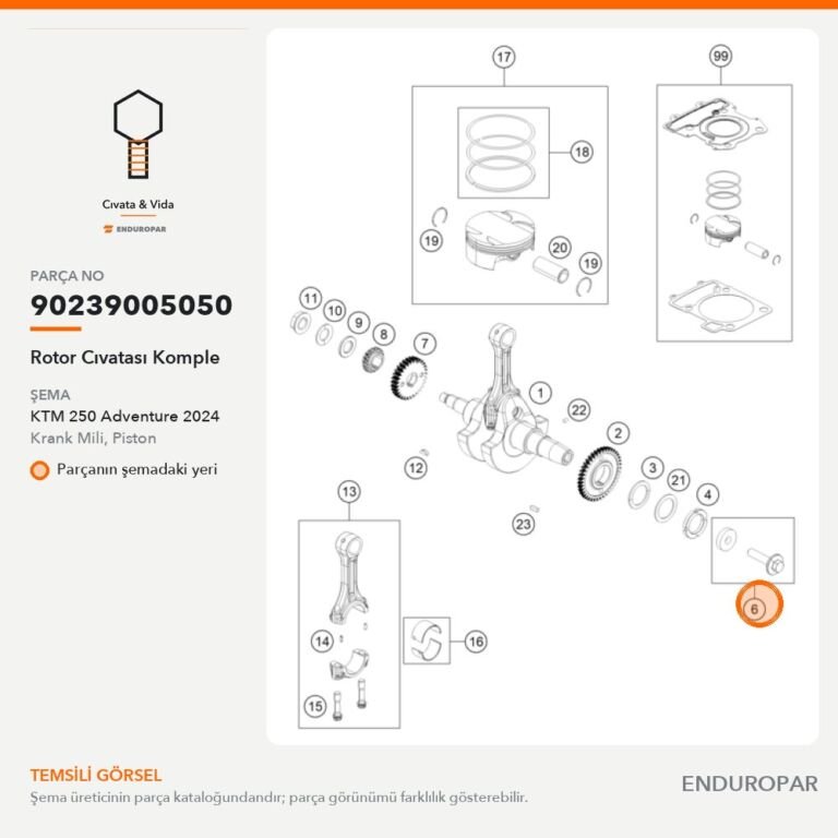 Rotor Cıvatası Komple 90239005050 parça şeması