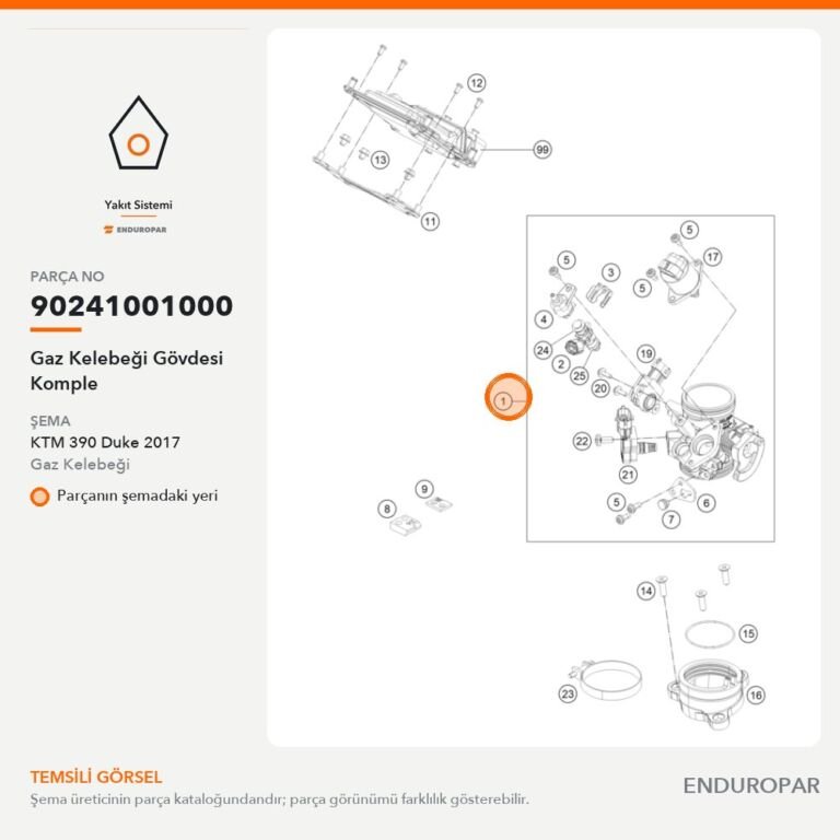 Gaz Kelebeği Gövdesi Komple 90241001000 parça şeması