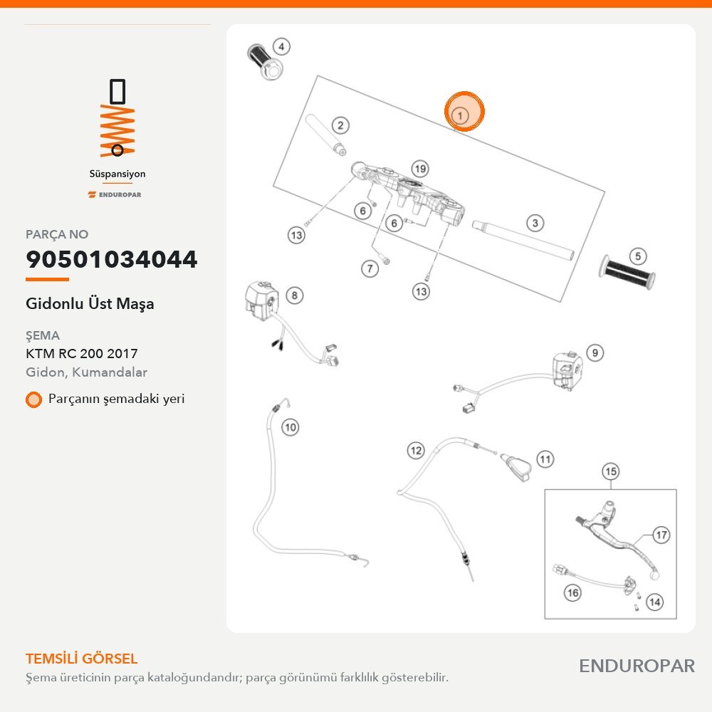 Gidonlu Üst Maşa 90501034044 parça şeması