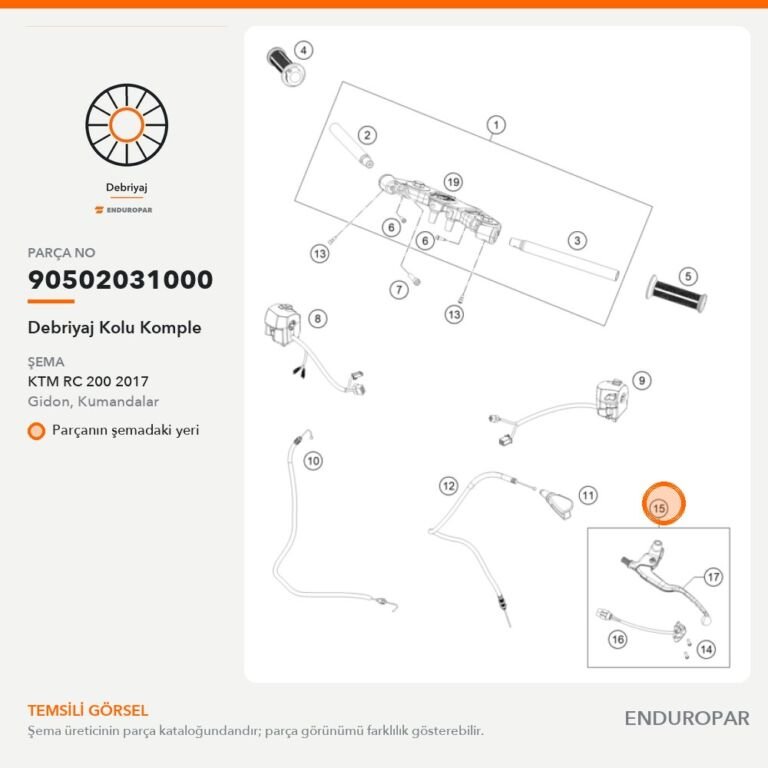 Debriyaj Kolu Komple 90502031000 parça şeması