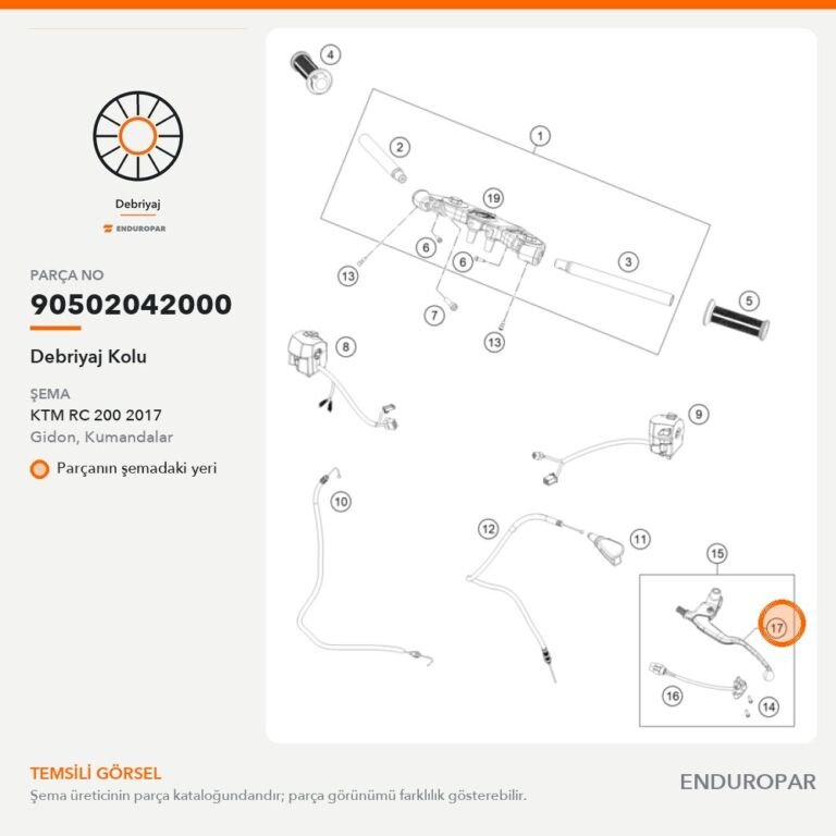 Debriyaj Kolu 90502042000 parça şeması