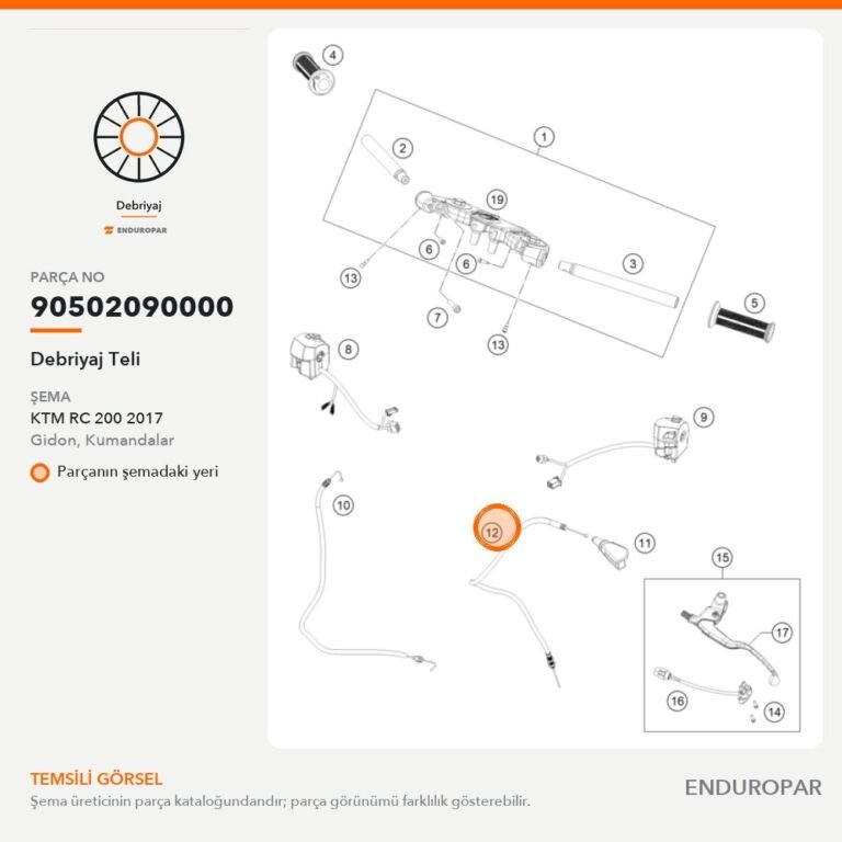 Debriyaj Teli 90502090000 parça şeması