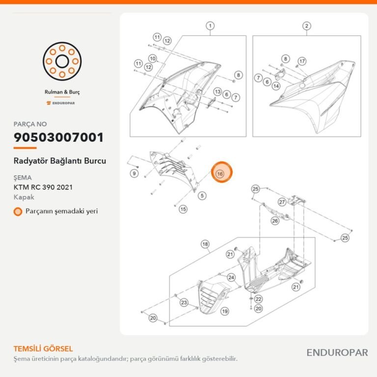 Radyatör Bağlantı Burcu 90503007001 parça şeması