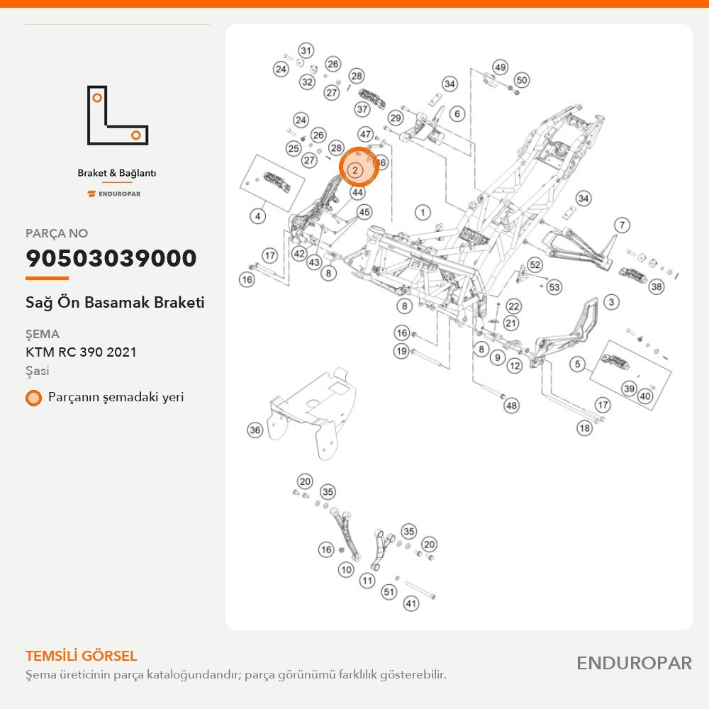 Sağ Ön Basamak Braketi 90503039000 parça şeması