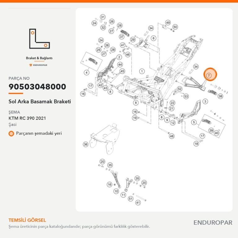 Sol Arka Basamak Braketi 90503048000 parça şeması