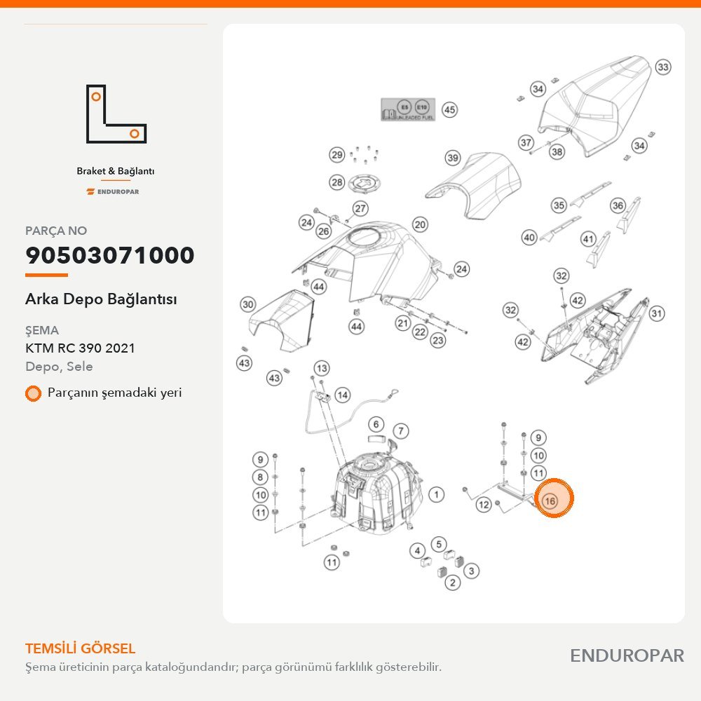 Arka Depo Bağlantısı 90503071000 parça şeması
