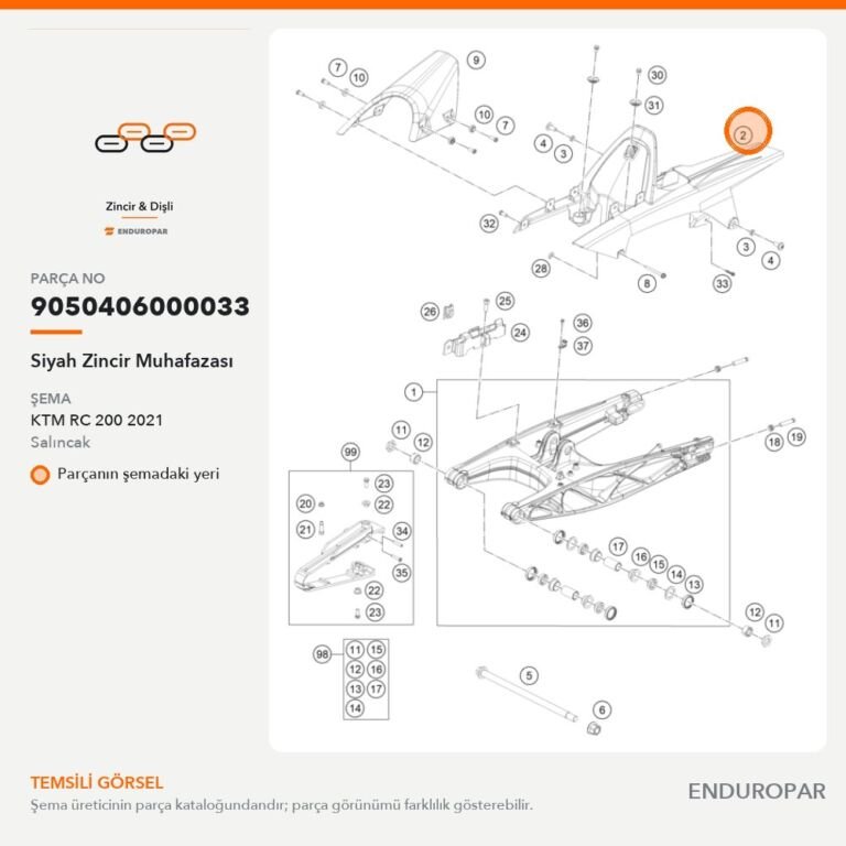 Siyah Zincir Muhafazası 9050406000033 parça şeması
