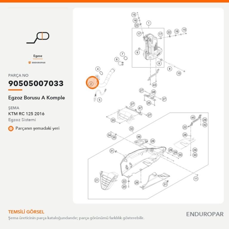 Egzoz Borusu A Komple 90505007033 parça şeması