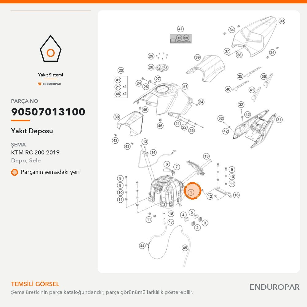 Yakıt Deposu 90507013100 parça şeması