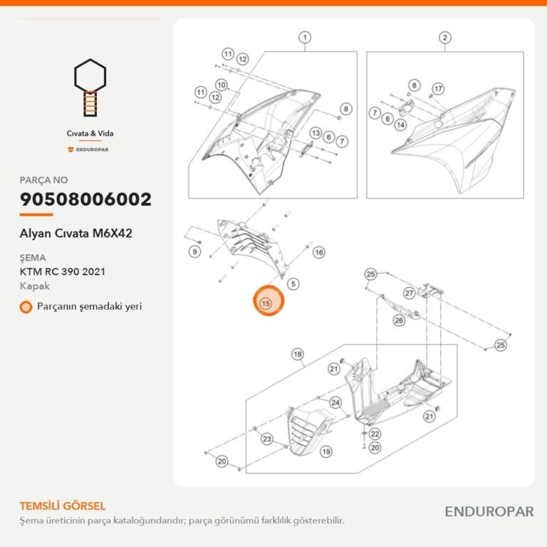 Alyan Cıvata M6X42 90508006002 parça şeması
