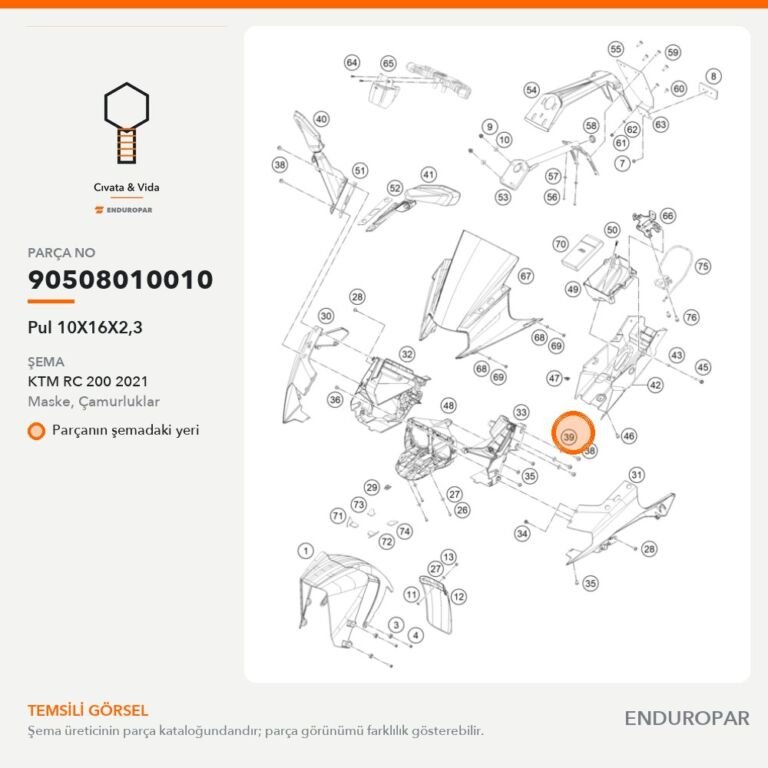 Pul 10X16X2,3 90508010010 parça şeması