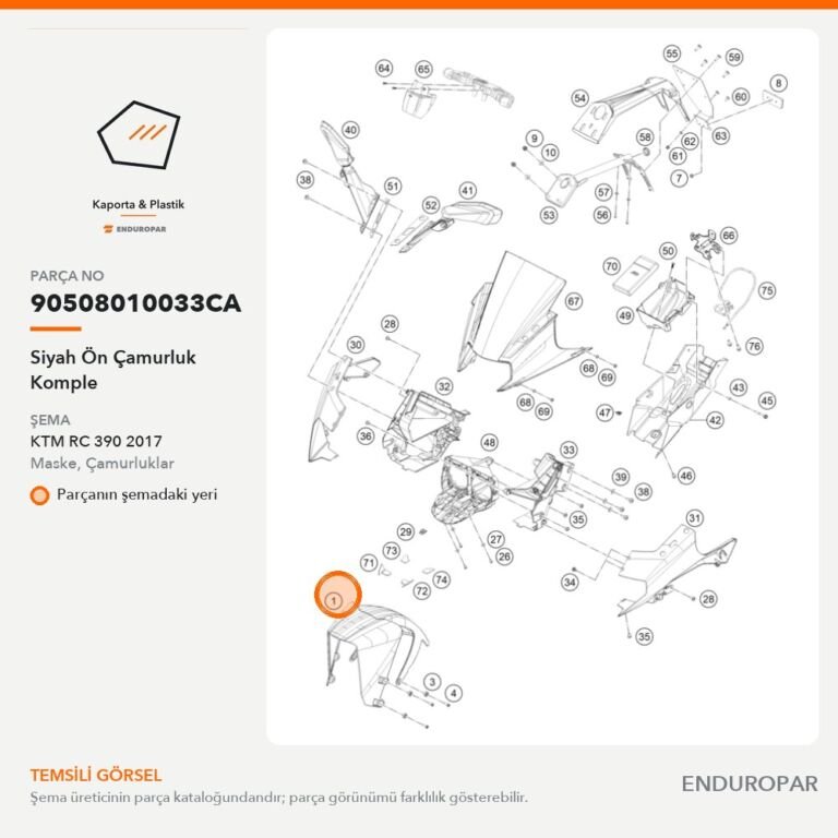 Siyah Ön Çamurluk Komple 90508010033CA parça şeması