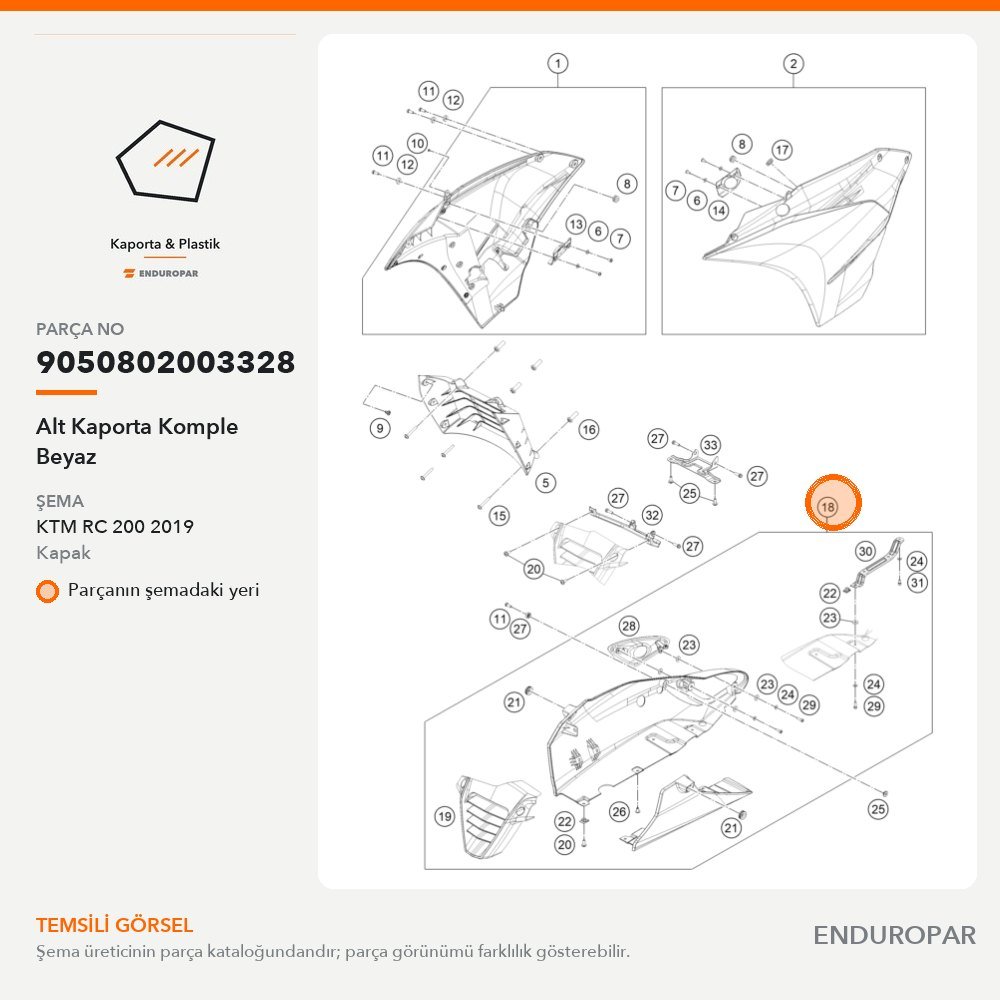 Alt Kaporta Komple Beyaz 9050802003328 parça şeması