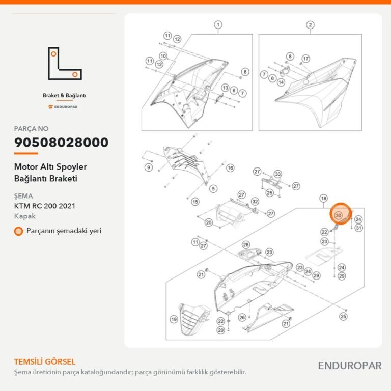 Motor Altı Spoyler Bağlantı Braketi 90508028000 parça şeması