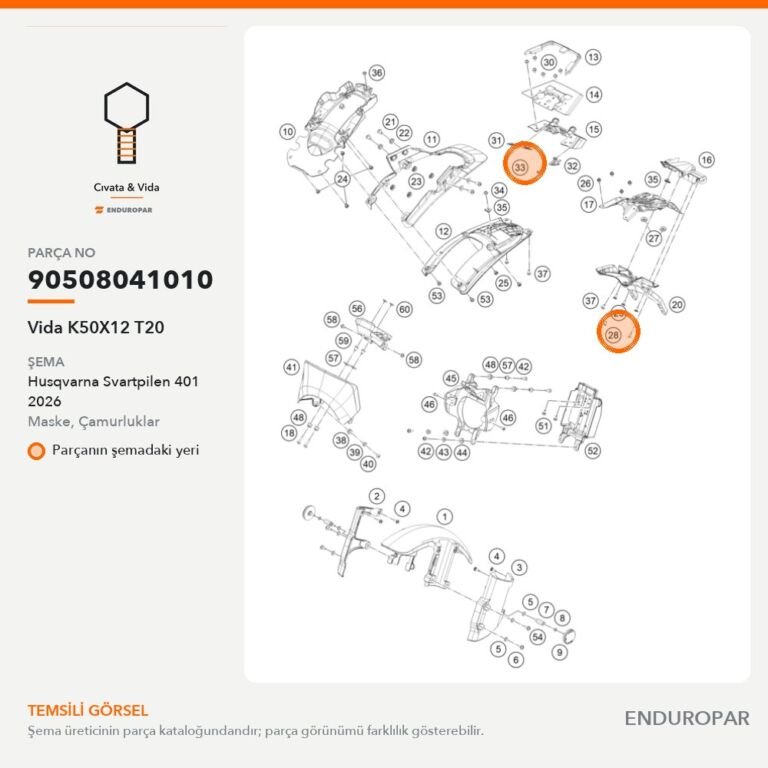 Vida K50X12 T20 90508041010 parça şeması