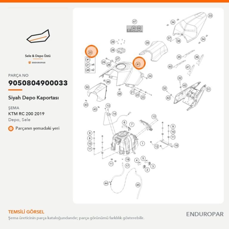 Siyah Depo Kaportası 9050804900033 parça şeması