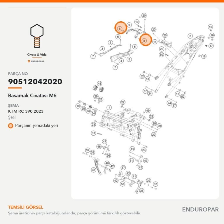 Basamak Cıvatası M6 90512042020 parça şeması