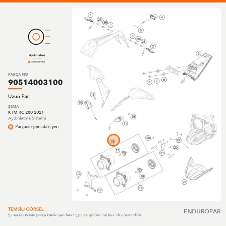 Uzun Far 90514003100 parça şeması