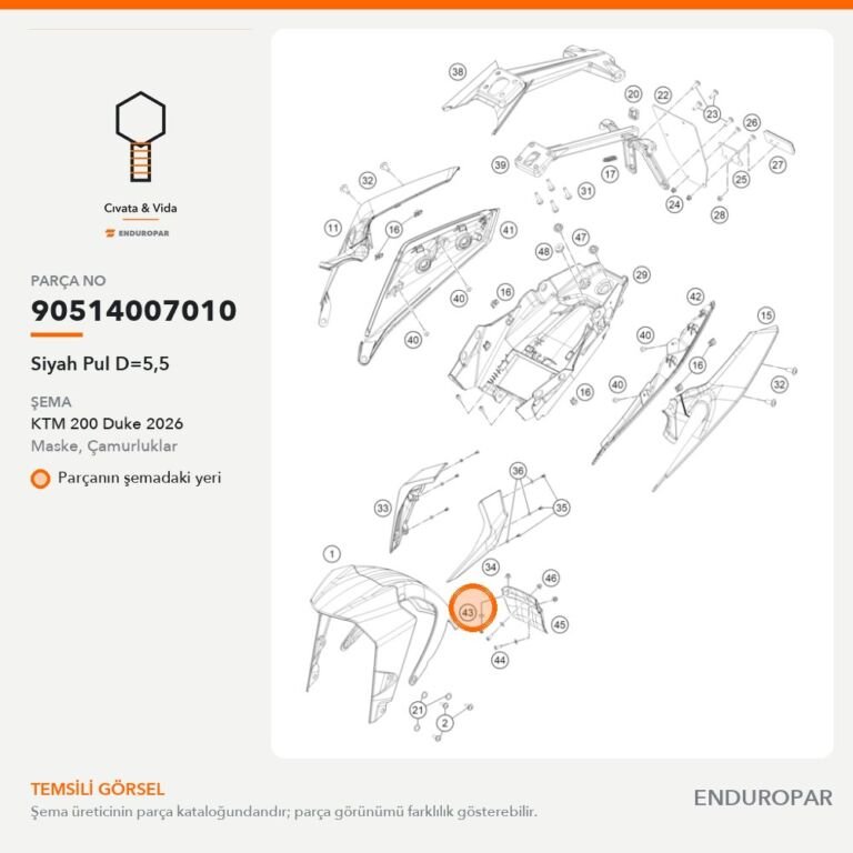 Siyah Pul D=5,5 90514007010 parça şeması