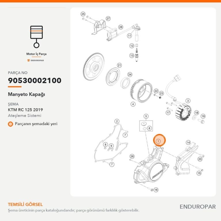 Manyeto Kapağı 90530002100 parça şeması