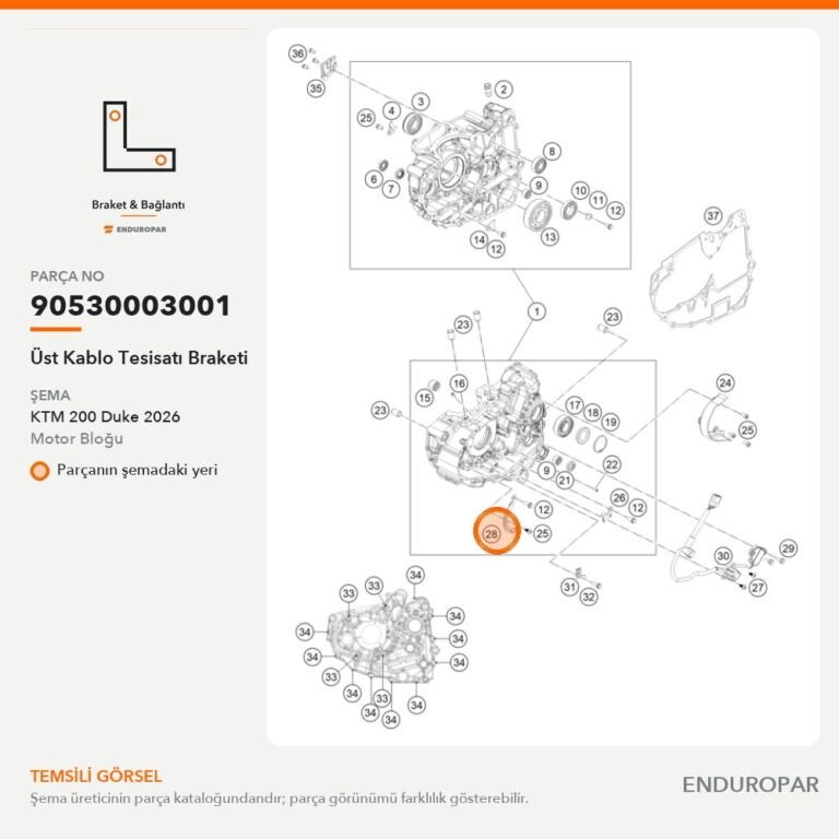 Üst Kablo Tesisatı Braketi 90530003001 parça şeması