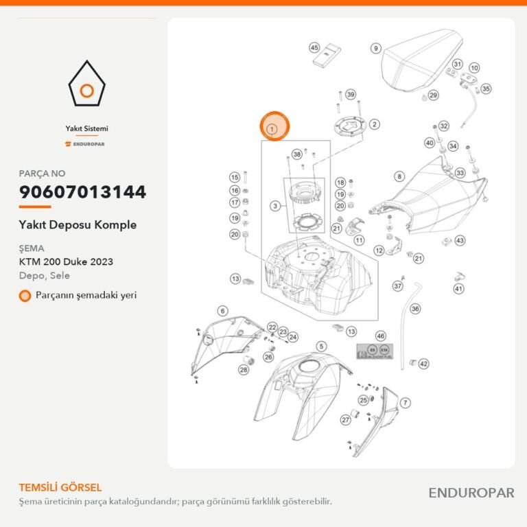 Yakıt Deposu Komple 90607013144 parça şeması