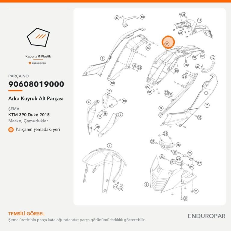Arka Kuyruk Alt Parçası 90608019000 parça şeması