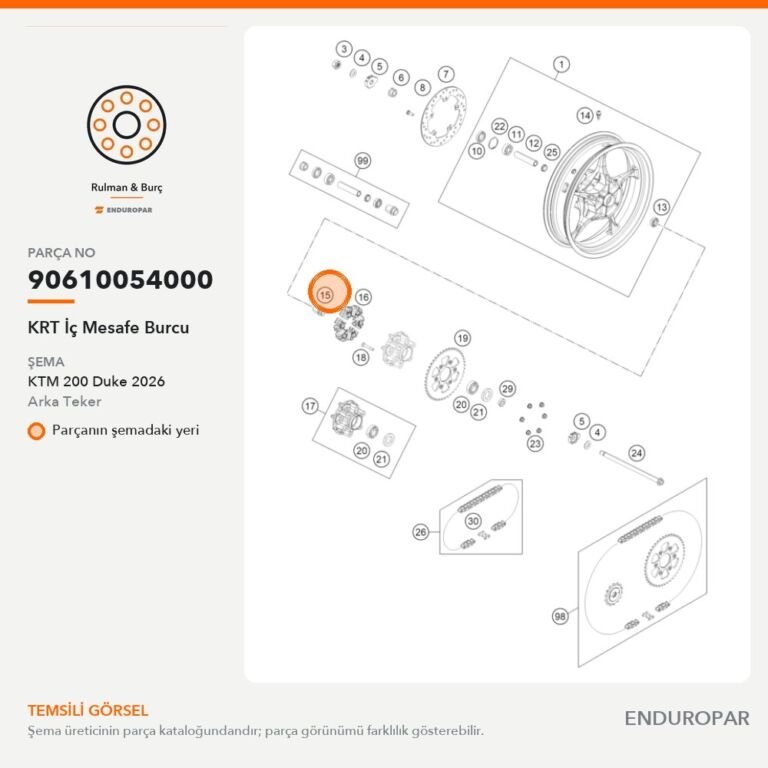 KRT İç Mesafe Burcu 90610054000 parça şeması