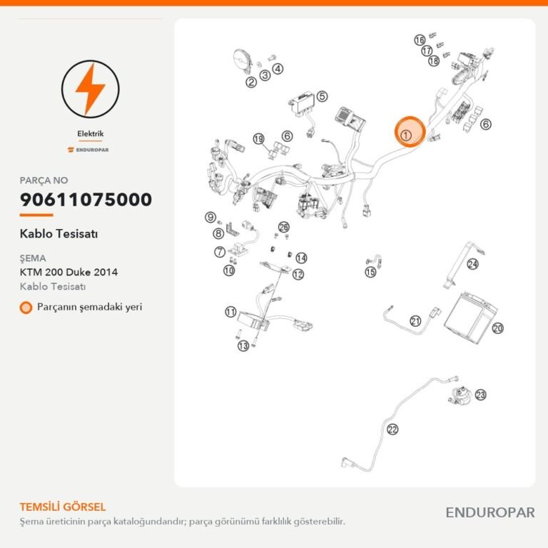 Kablo Tesisatı 90611075000 parça şeması