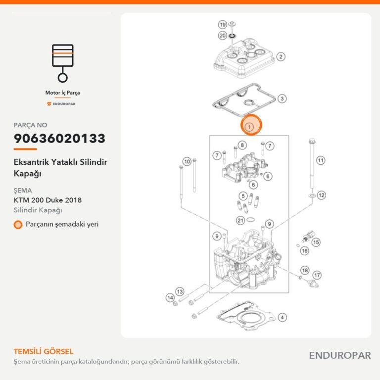 Eksantrik Yataklı Silindir Kapağı 90636020133 parça şeması