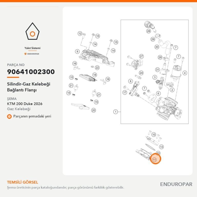 Silindir-Gaz Kelebeği Bağlantı Flanşı 90641002300 parça şeması
