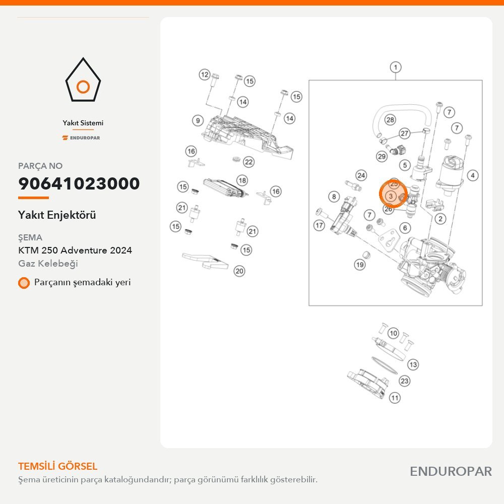 Yakıt Enjektörü 90641023000 parça şeması