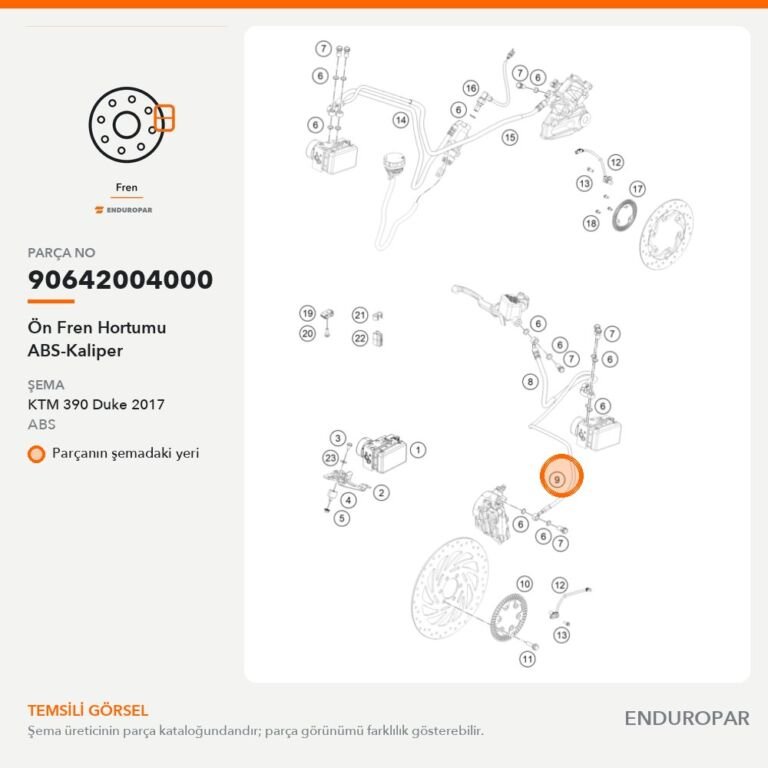 Ön Fren Hortumu ABS-Kaliper 90642004000 parça şeması