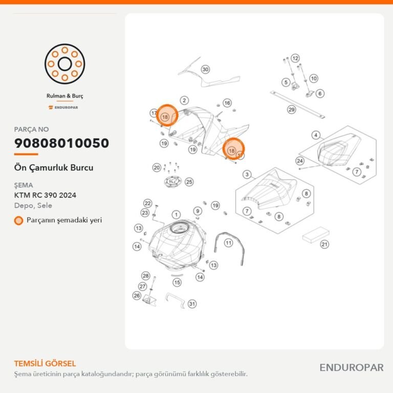 Ön Çamurluk Burcu 90808010050 parça şeması