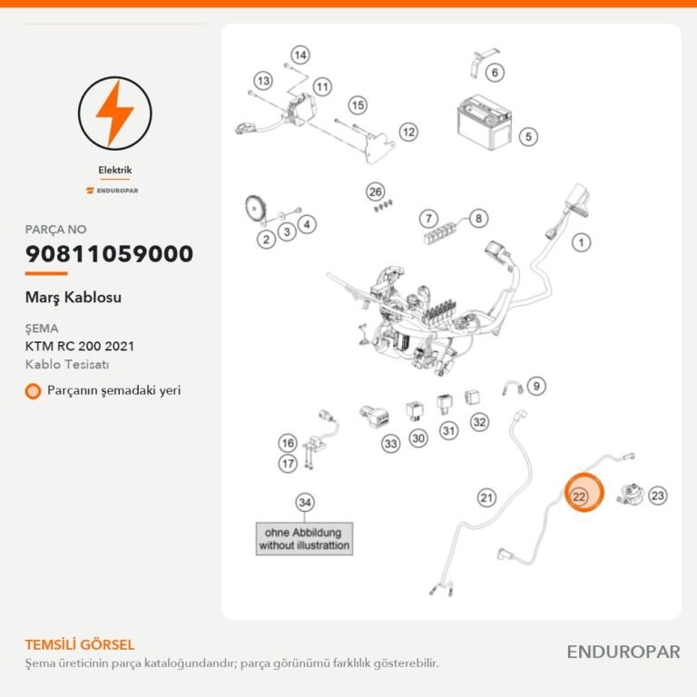 Marş Kablosu 90811059000 parça şeması