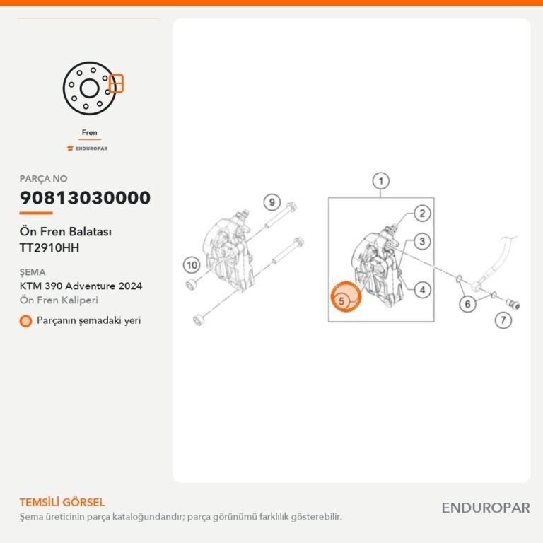 Ön Fren Balatası TT2910HH 90813030000 parça şeması