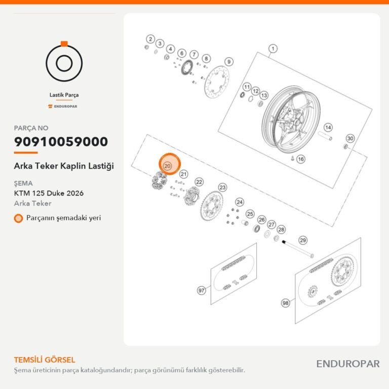 Arka Teker Kaplin Lastiği 90910059000 parça şeması