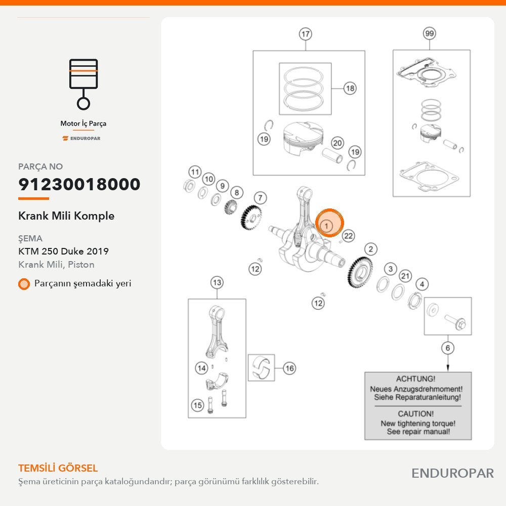 Krank Mili Komple 91230018000 parça şeması