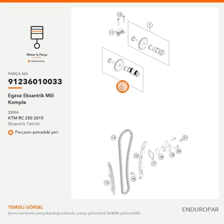 Egzoz Eksantrik Mili Komple 91236010033 parça şeması