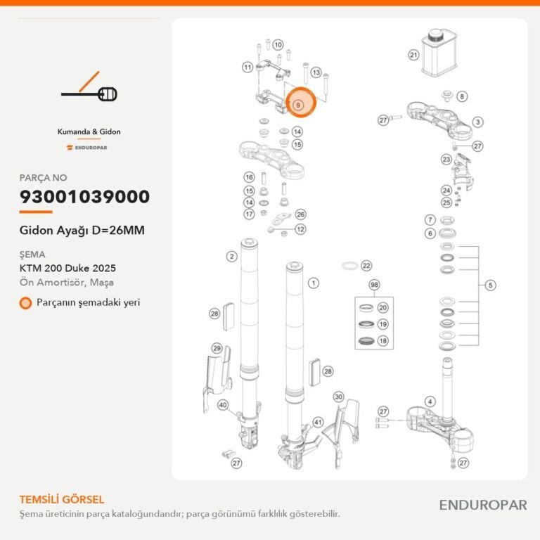 Gidon Ayağı D=26MM 93001039000 parça şeması